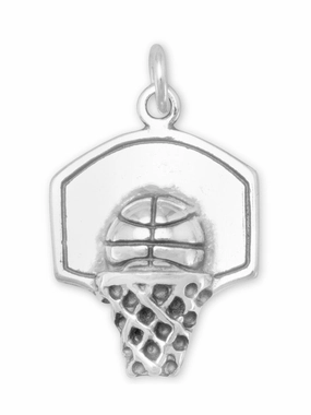 Basketball Hoop Charm Sterling Silver Glamorous touch