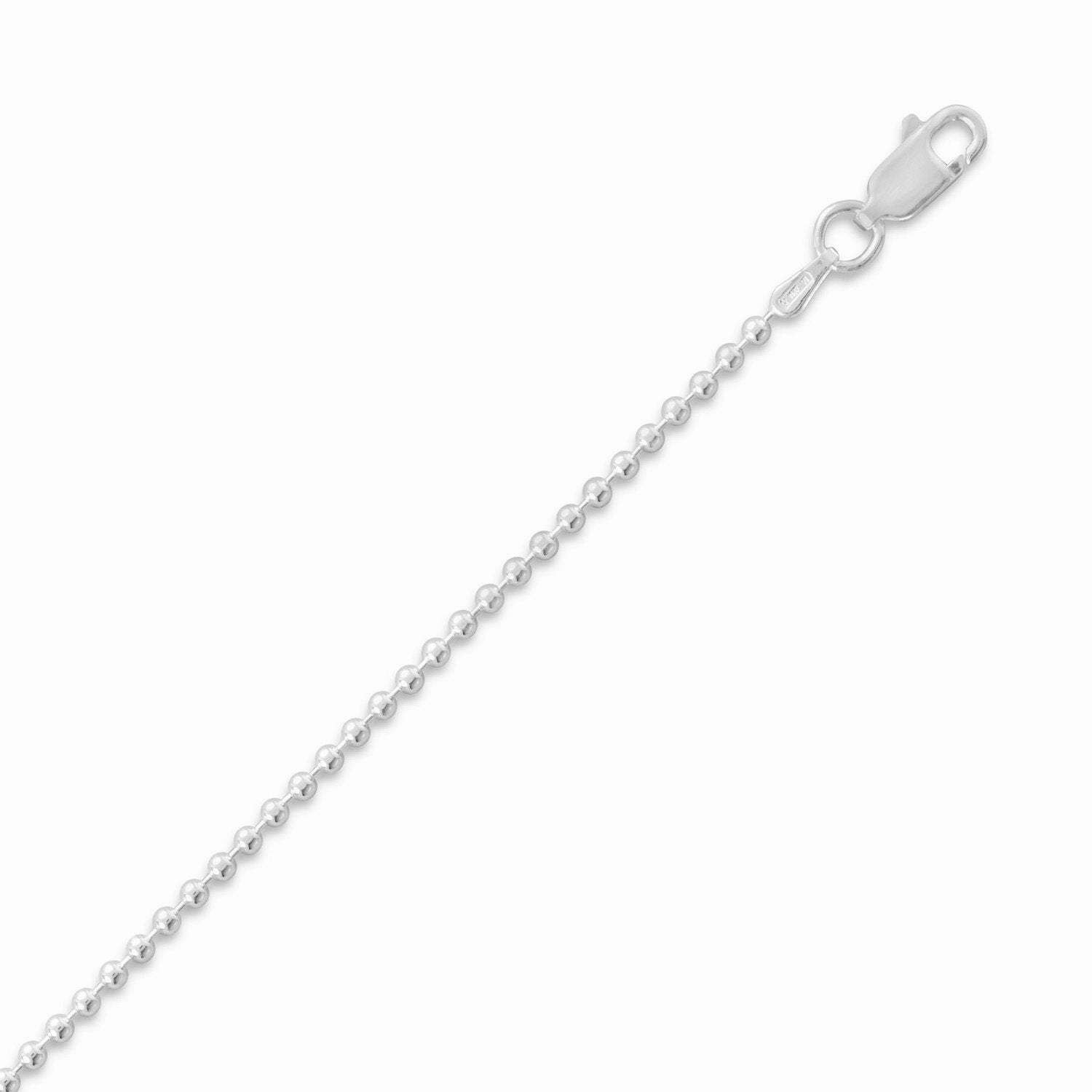 Pure Feature Shine Appeal Bead Pallini Ball Chain Necklace 1.8mm Sterling Silver