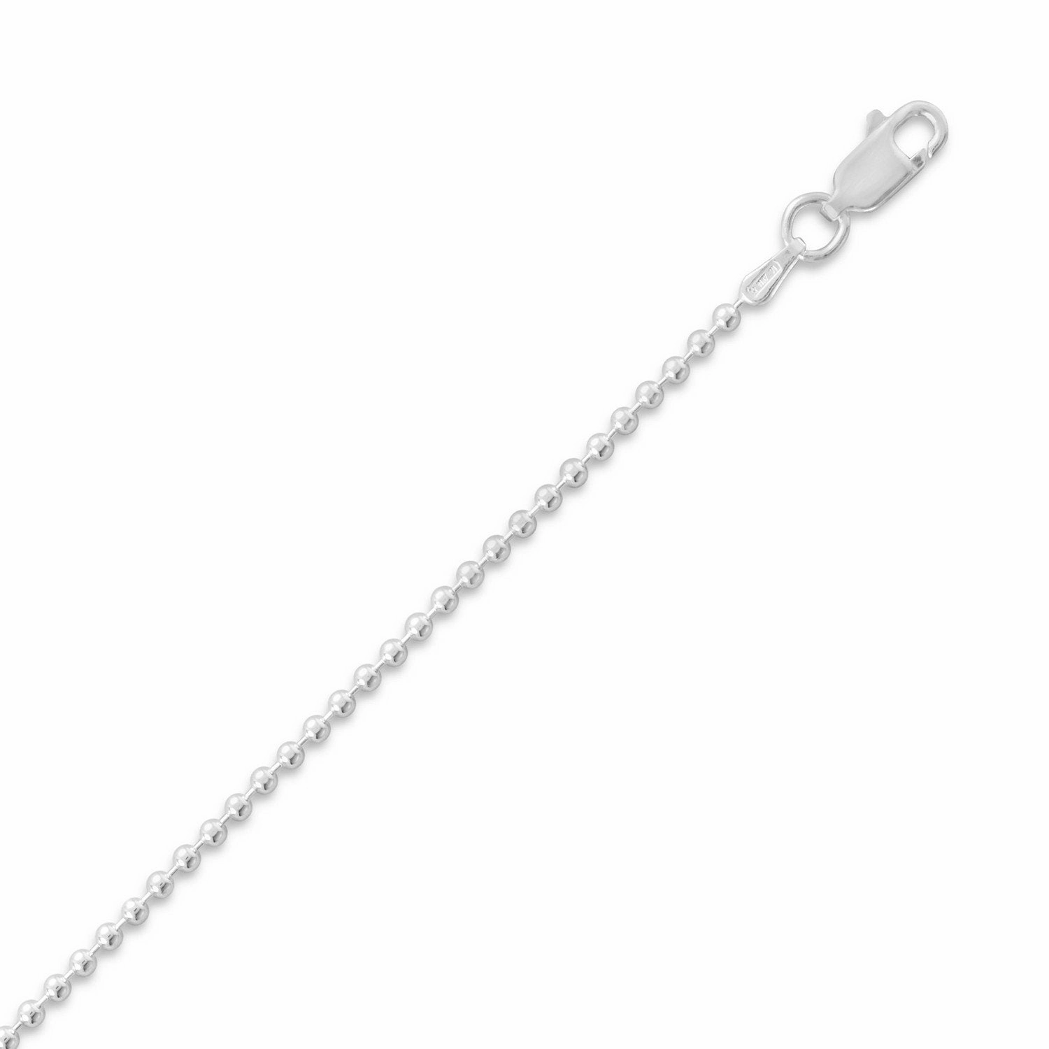 Seasonal Pairing Daring Look Bead Pallini Ball Chain Necklace 1.8mm Sterling Silver