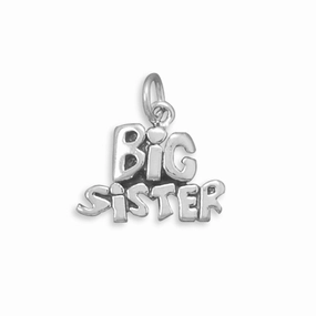 Daily Look Designer Craft Big Sister Charm Sterling Silver, Made in the USA
