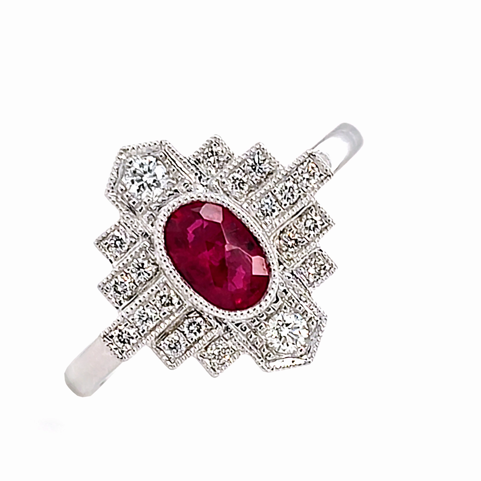 Ruby Art Deco Ring Stylish Item Sturdy Element