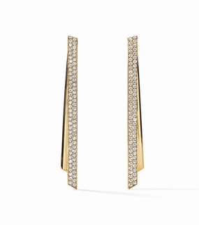 Stunning Detail Seasonal Accent Hearts On Fire 18K Yellow Gold Inside/Out Diamond Stiletto Flip Earrings (.88ctw)