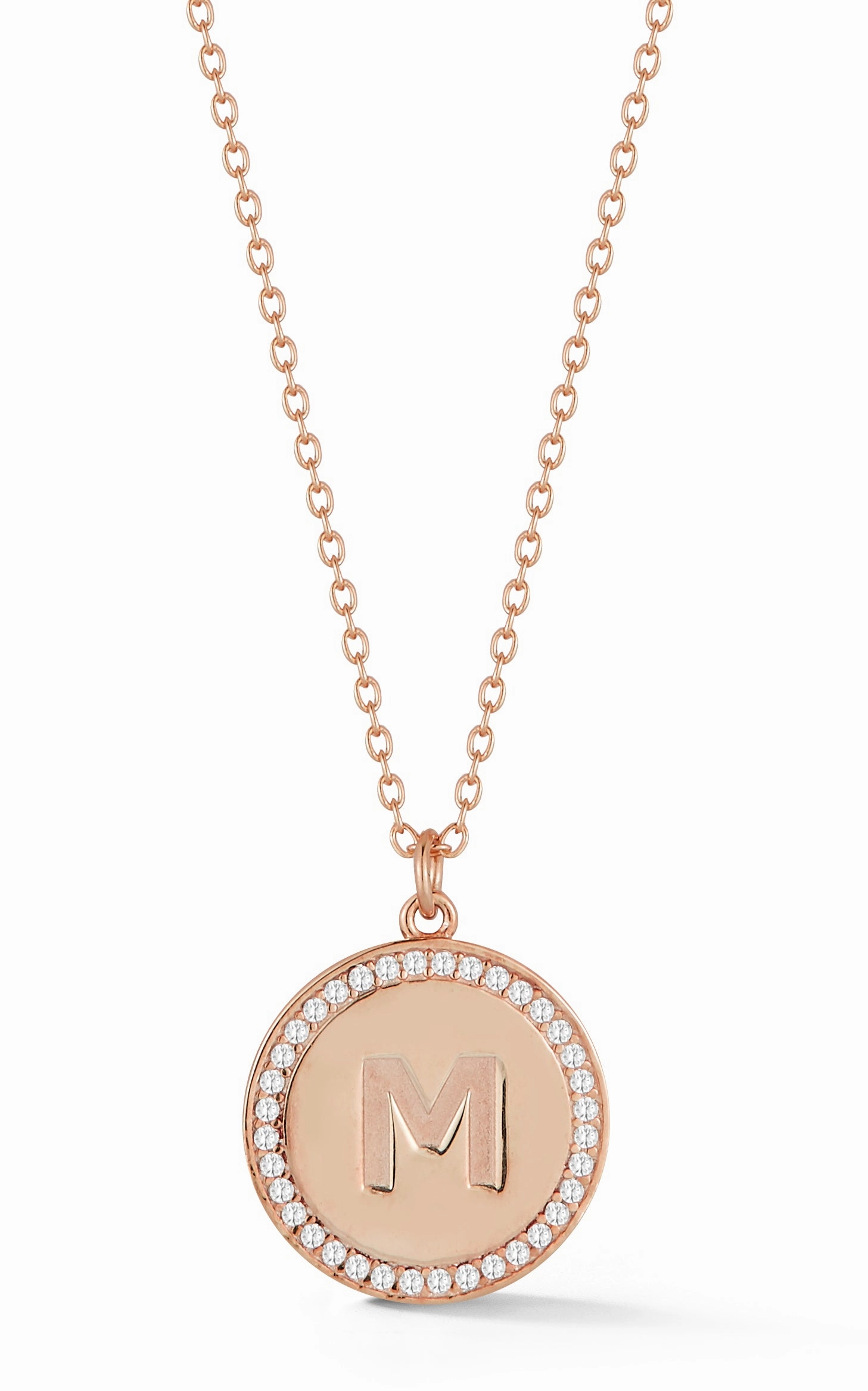 Initial Disk Medallion Necklace Evening Mood Professional Present