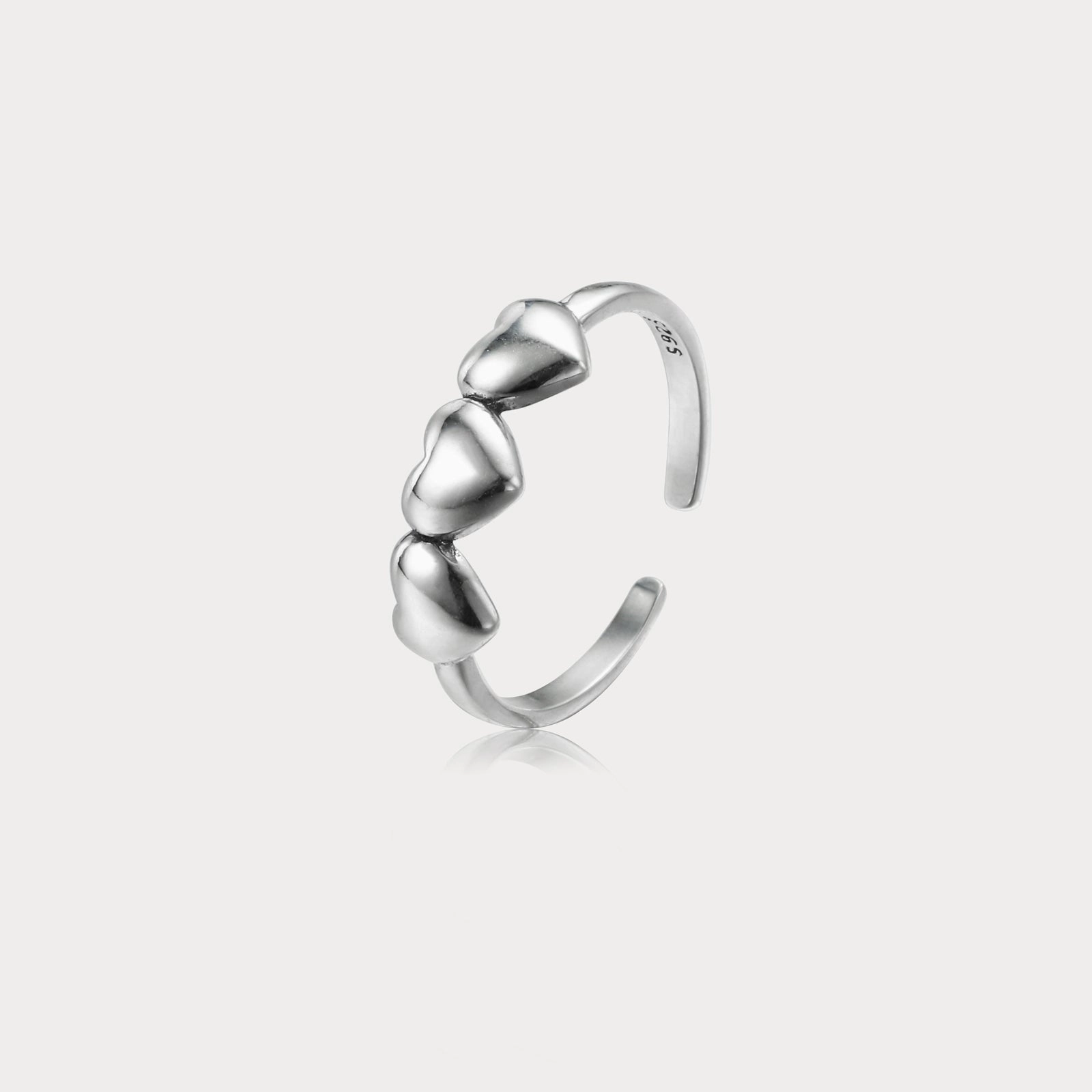 Silver Heart Ring Quality Adornment Durable Expression