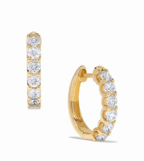 Bremer Jewelry Round Small Hoop Diamond Earrings in 14K Yellow Gold (xxxctw) Everyday Item Statement Trinket