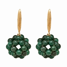 Triangular Piece Beautyberry Bronze Aventurine Earring