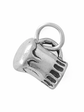 Chic Accent Beer Mug Charm Sterling Silver