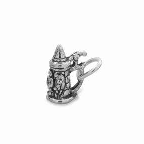 Impressive Feature Graceful Glow Beer Stein Charm Sterling Silver