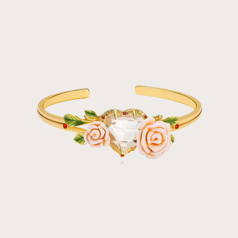 Luxury Wristbands Champagne Rose Heart Bangle