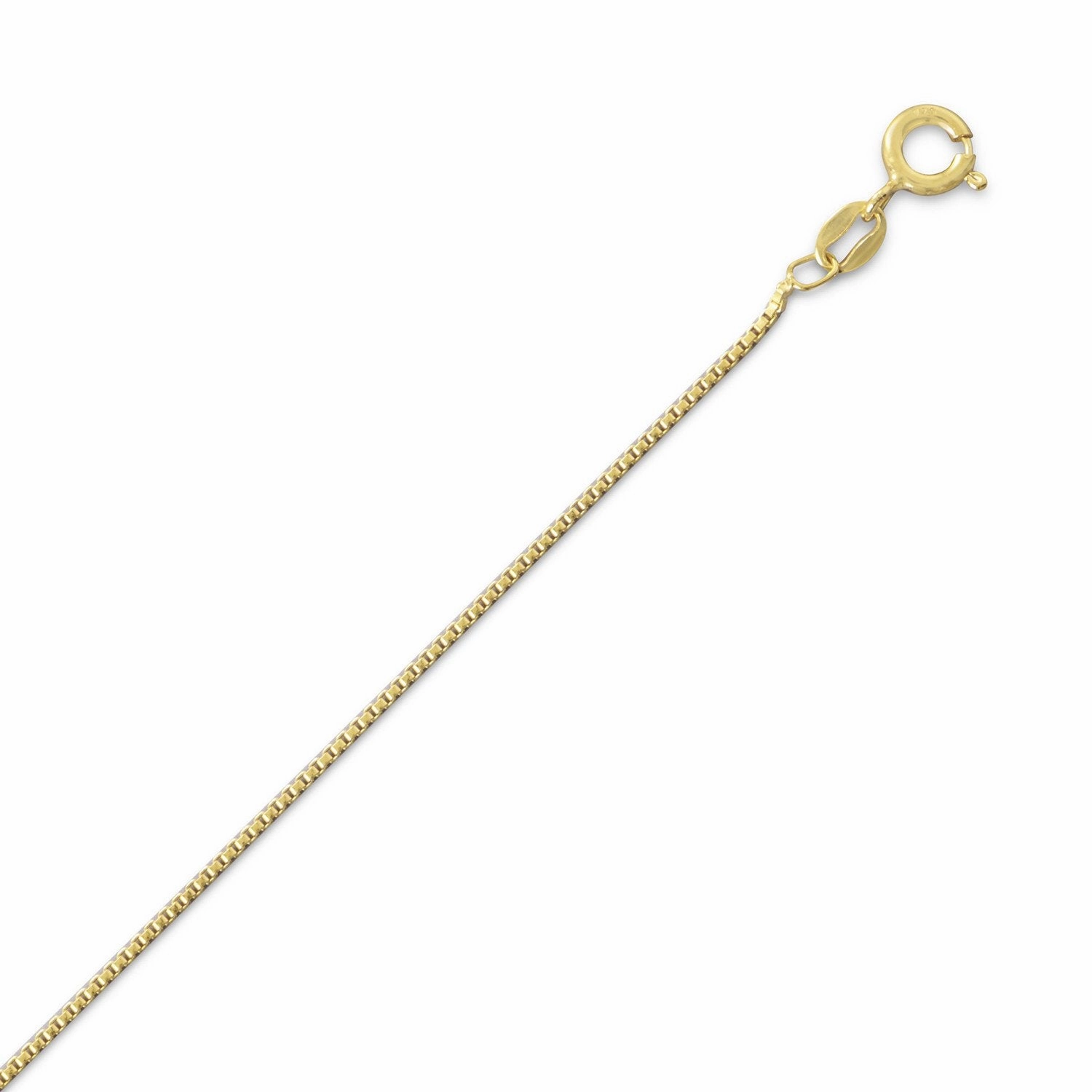 Yellow Gold-plated on Sterling Silver Light Box Chain Necklace Zoom Focus