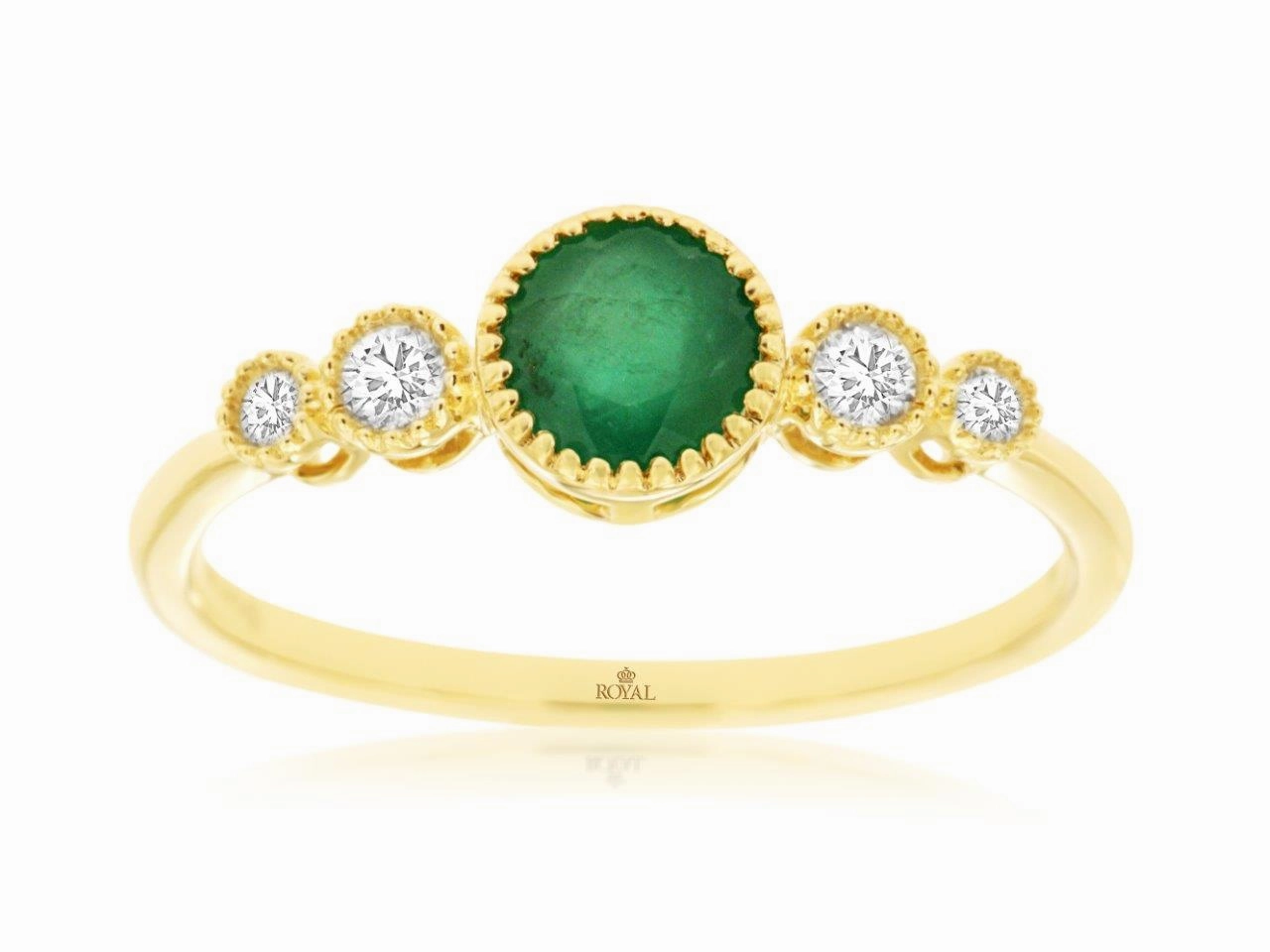 Modern Piece Bezel-Set Emerald Stackable Ring