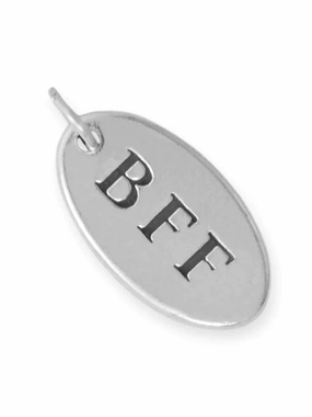 BFF Best Friends Forever Tag Charm Sterling Silver Relaxed Look Brilliant Piece
