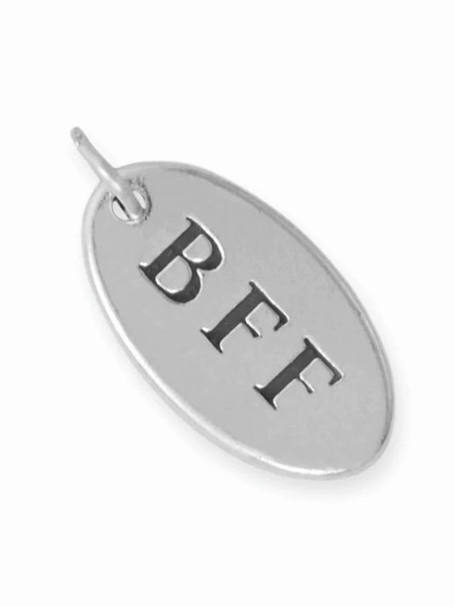 BFF Best Friends Forever Tag Charm Sterling Silver Relaxed Look Brilliant Piece