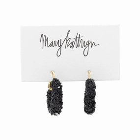 Black Glitter Hoops Social Embellishment Creative Trinket