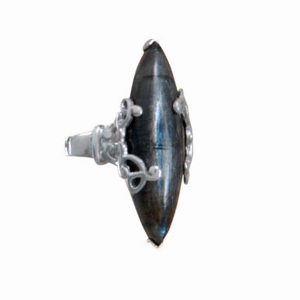 Blue Kyanite Ring Marquise Shape Sterling Silver Elegant Art