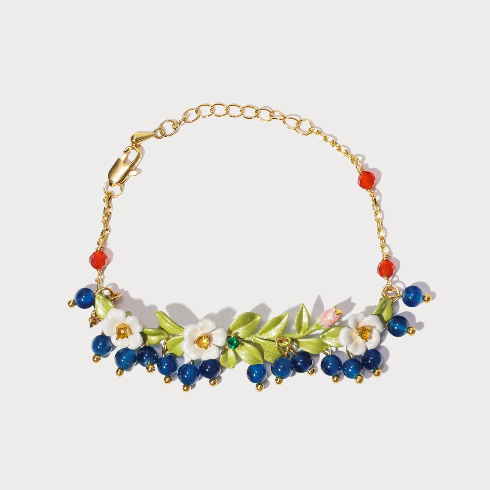 Timelessly Trendy Blueberry Flower Bracelet