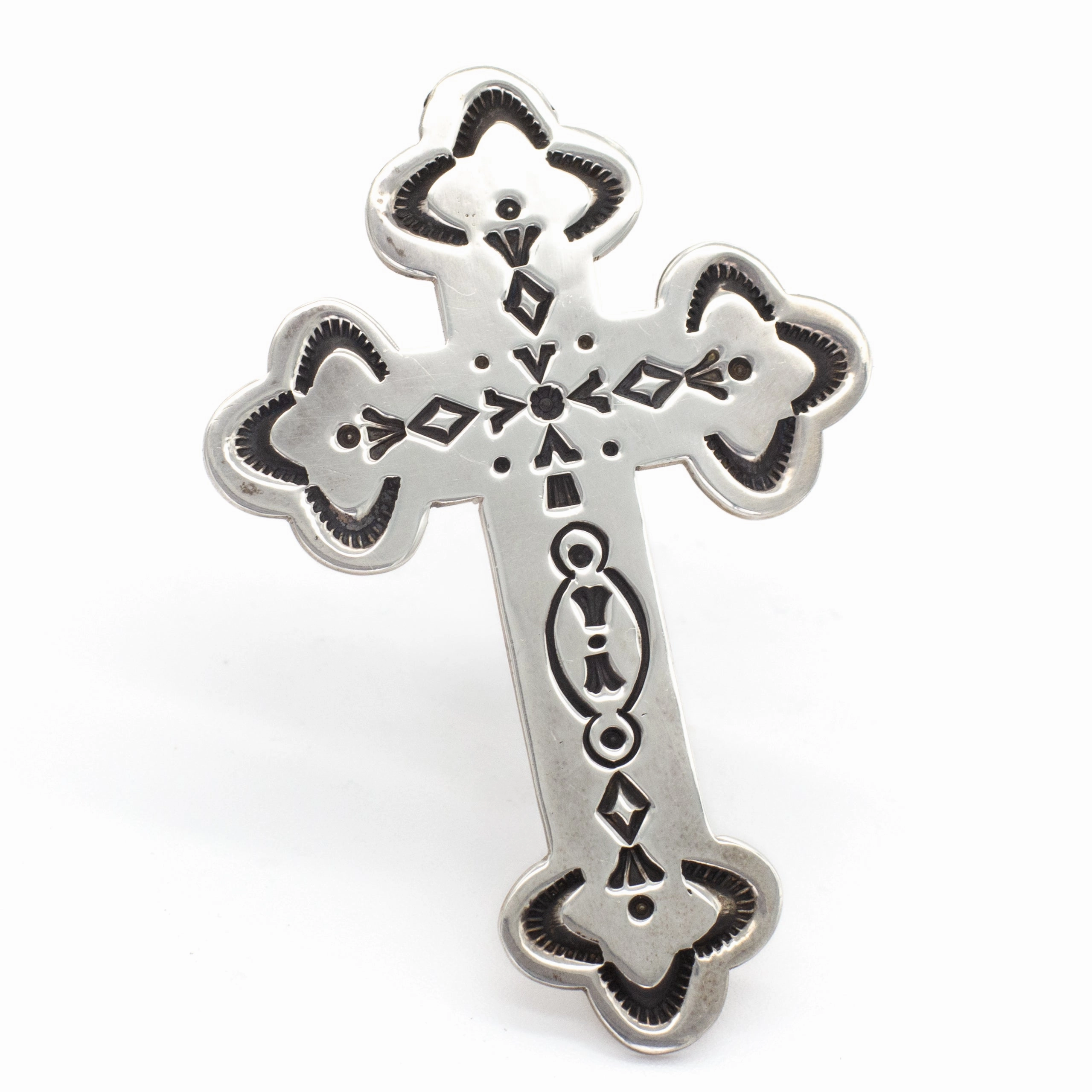 Formal Accessory Fashionable Design BMC Rocking Horse Ranch Sterling Silver Cross Pin