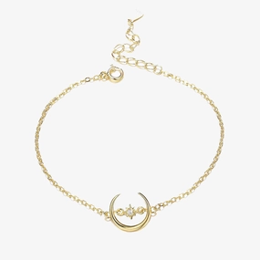 14K Gold Plated Moon Bracelet Properly Priced Pan-Regional Trend