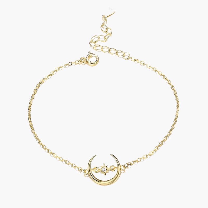 14K Gold Plated Moon Bracelet Properly Priced Pan-Regional Trend