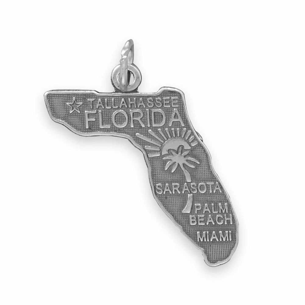 Florida State Charm Antiqued Sterling Silver Fashion Elegance