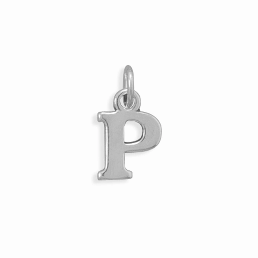 Birthday gift Alphabet Letter P Charm Sterling Silver - Made in the USA