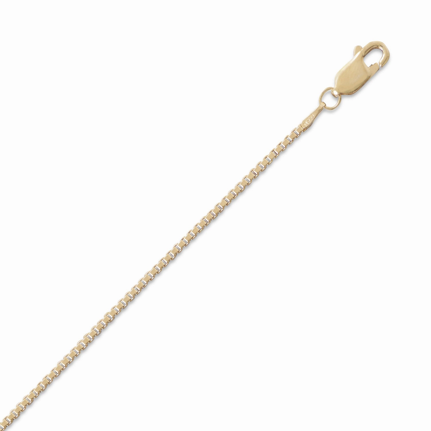 Modern Edge Finest Accent Box Chain Necklace 14K Yellow Gold-filled - Made in the USA
