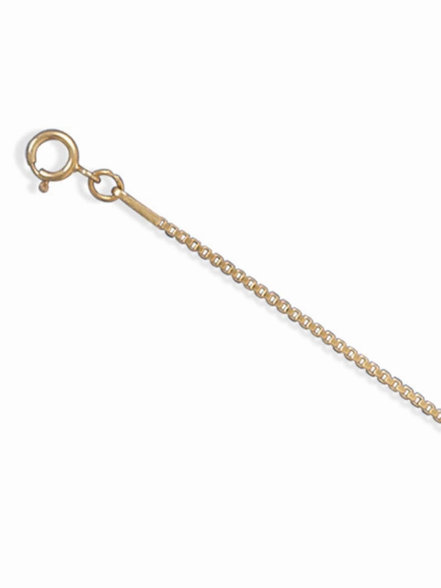 Box Chain Necklace 1mm Width 14K Yellow Gold-filled - Made in the USA Gloss Mode Unique Spark