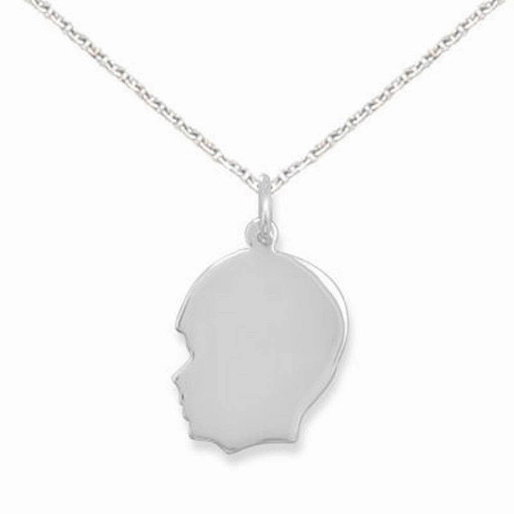 Boy Silhouette Necklace Sterling Silver, Chain Included Seasonal Accent