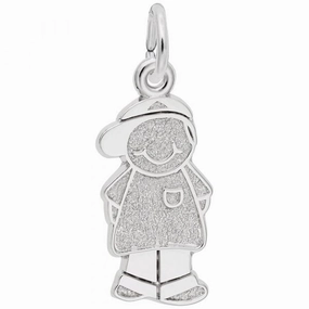 Enchanted Look shiny accents Boy with Baseball Cap Charm