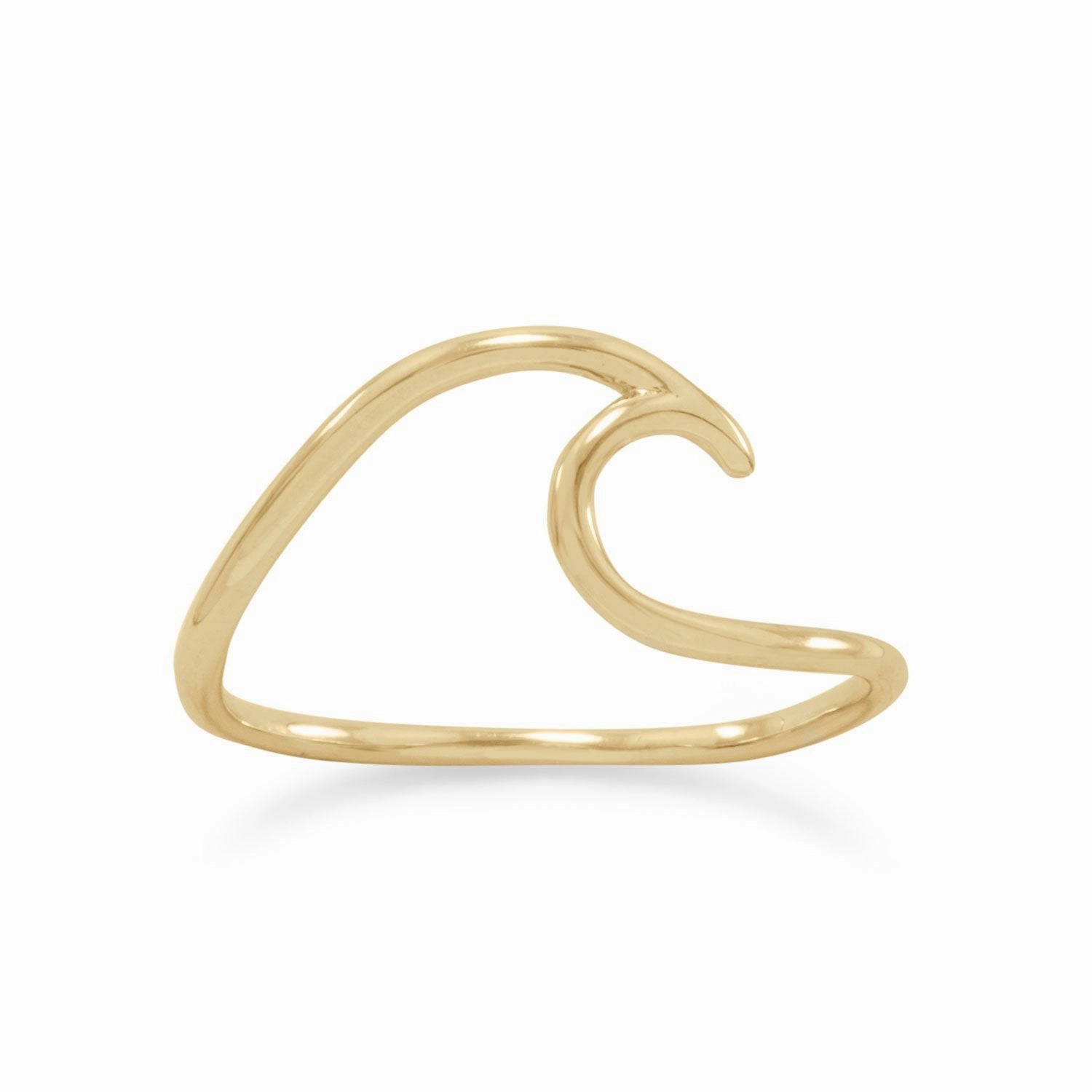 Final Product Fashionable Statement Wave Shape Wire Ring Gold-plated Sterling Silver