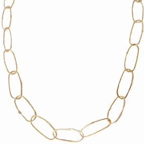 Breezy Chain Link Necklace - 18k Gold   Oxidized Silver Polished Highlight