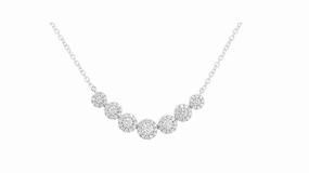 Bremer Jewelry 14K White Gold Round Diamond Cluster Cable Link Necklace (0.50ctw) Mindful Item Professional Style