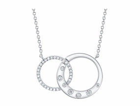 Genuine Smile Bremer Jewelry 14K White Gold Round Shape Diamond Circle Pendant (.16ctw)
