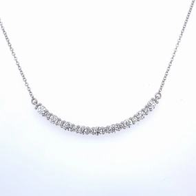 Bremer Jewelry 18K White Gold Round Shape Diamond Smile Pendant (.79ctw) Genuine Smile Work Meeting