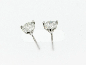 Creative Decoration Bremer Jewelry 1 1/2ctw Round Solitaire/Stud Diamond Earrings in 14K White Gold (1.45ctw)