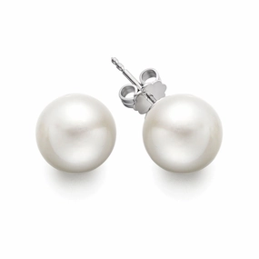 Bremer Jewelry 8.5-9.0mm Akoya Cultured Pearl Stud Earrings in 14K White Gold Affordable Embellishment