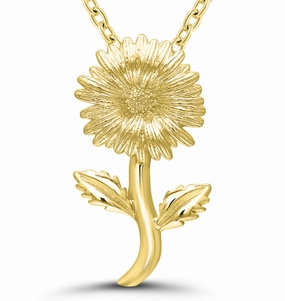 Patterned Item Bremer Jewelry 925 Yellow Sterling Silver/Gold Plated April Birth Flower "Daisy" Necklace