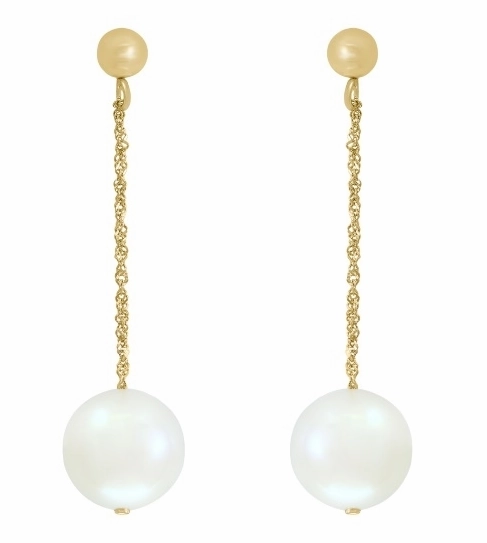 Bremer Jewelry Drop Freshwater Cultured Pearl Earrings in 14K Yellow Gold Winter Jewelry Fashionable appearance