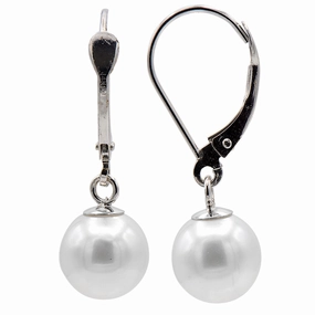 Stylish Choice Bremer Jewelry Leverback Freshwater Cultured Pearl Earrings in 14K White Gold