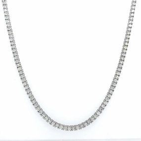 Amazing Item Representative Piece Bremer Jewelry Round Shape Diamond 14K White Gold Riviera Necklace (12.69ctw)