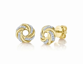Bremer Jewelry Round Solitaire/Stud Diamond Earrings in 14K Yellow Gold (.09ctw) Fashionable Selection