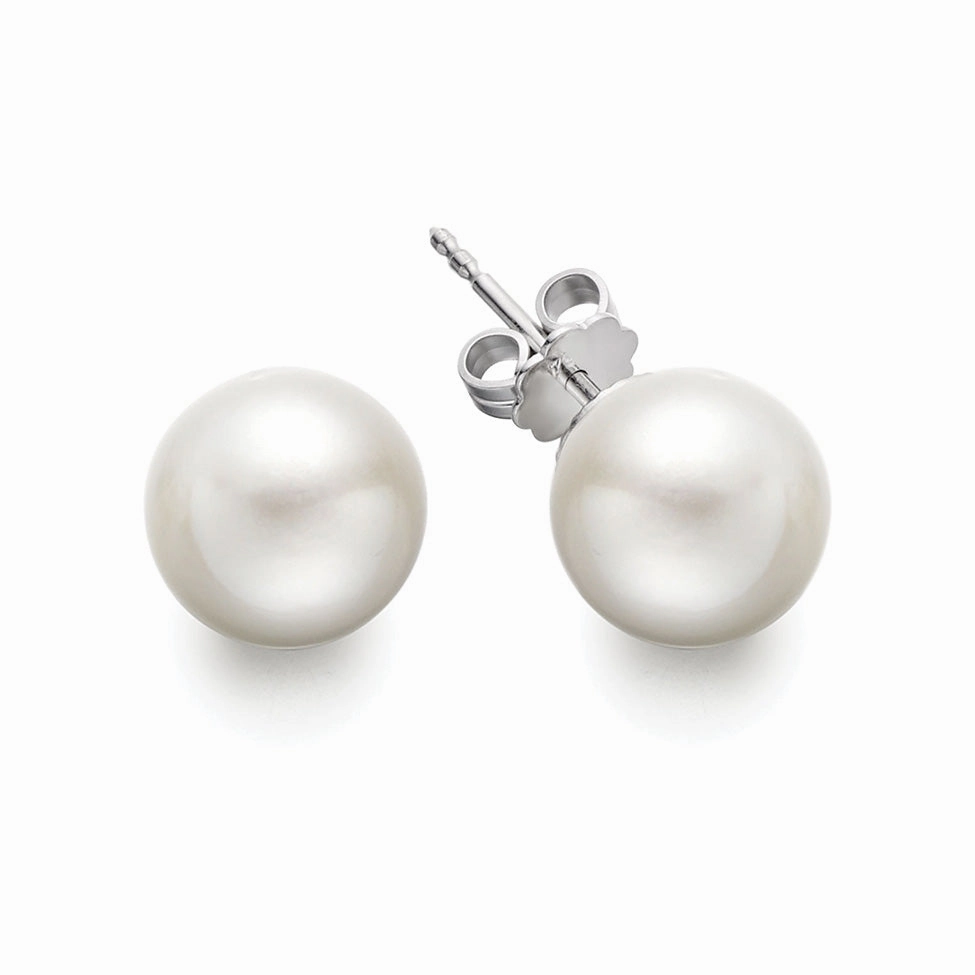 Star-Shaped Adornment Affordable Aesthetic Bremer Jewelry Solitaire/Stud Akoya Cultured Pearl Earrings in 14K White Gold