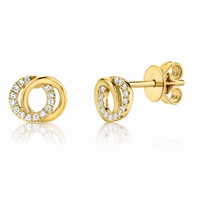 Gorgeous appearance Radiant Item Bremer Jewelry You   Me Diamond Stud Earrings in 14K Yellow Gold (0.09ctw)