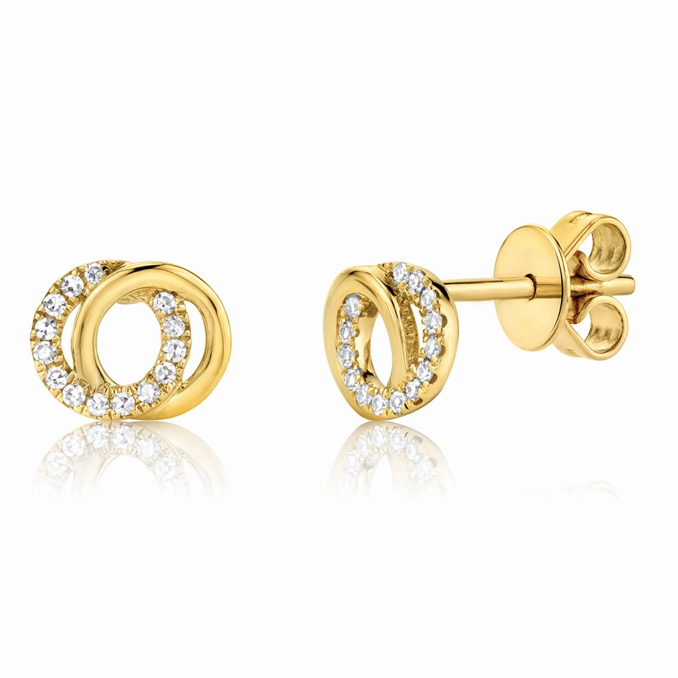 Simple Decor Bremer Jewelry You   Me Diamond Stud Earrings in 14K Yellow Gold (0.09ctw)