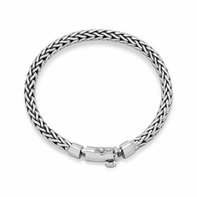 Sterling Silver Woven Chain Bracelet 8-inch Length Handmade Glam