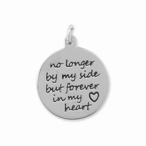 Workwear Style Forever in My Heart Message Charm Sterling Silver