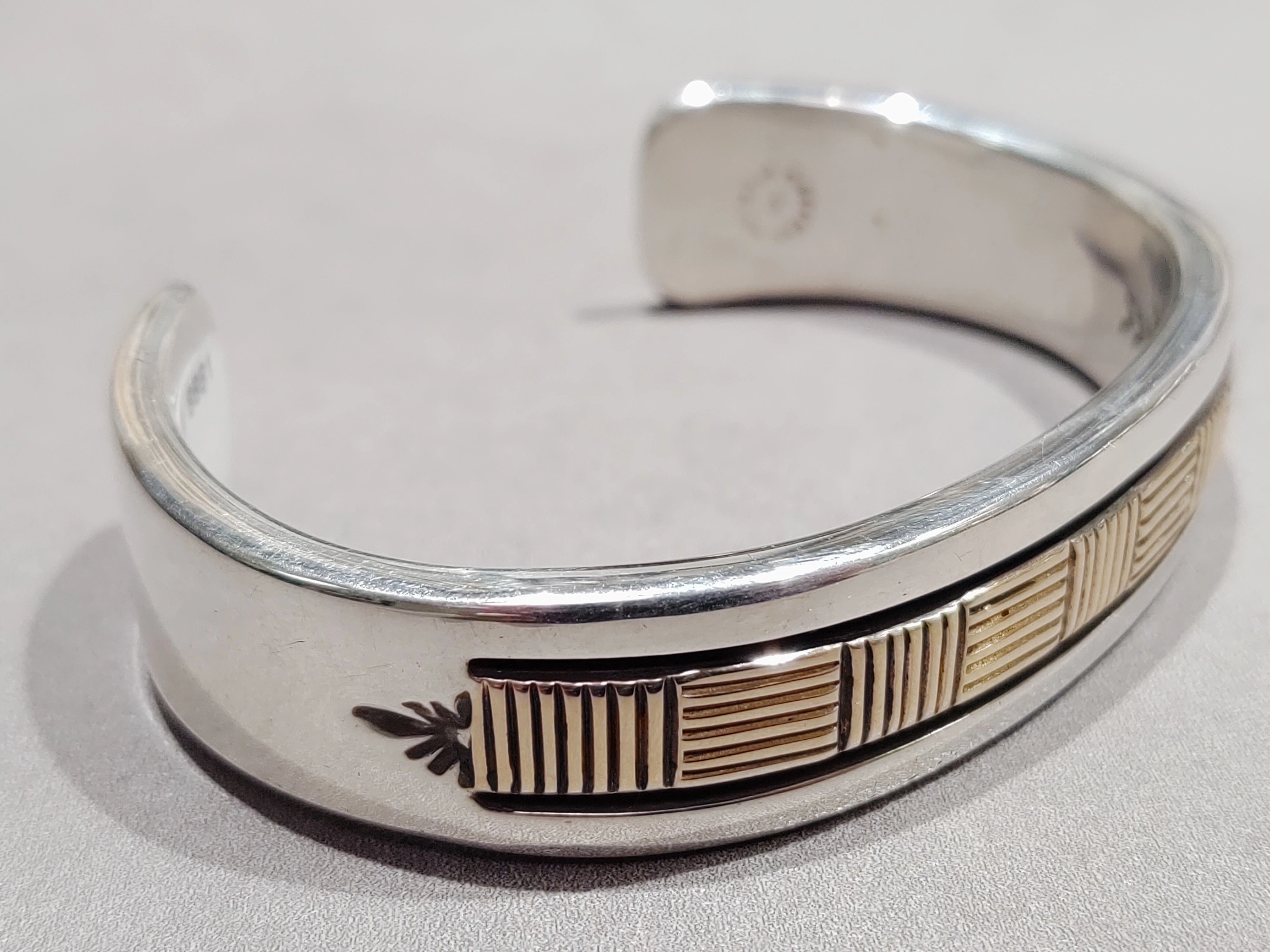 Bruce Morgan Navajo 14kt Gold & Sterling Silver Bracelet 119 Grams - Handmade Native American family gathering