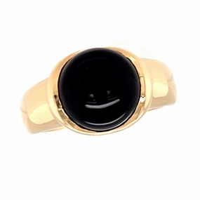 Contemporary Aesthetic Onyx Cabochon Ring