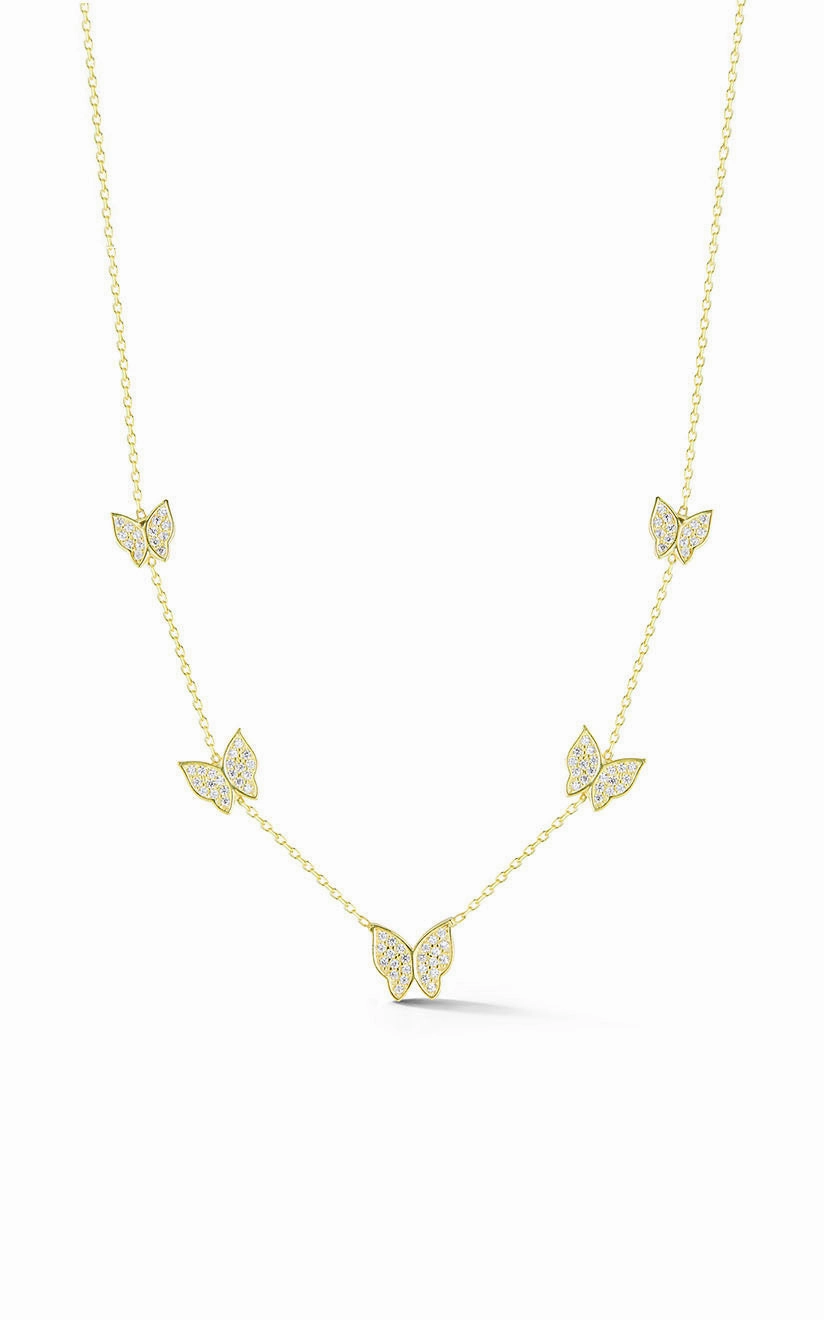 Butterfly Station Necklace Universal Fit Vintage feel