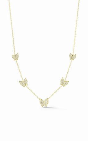 Butterfly Station Necklace Universal Fit Vintage feel